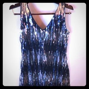 Blue silver sequin dress size 12